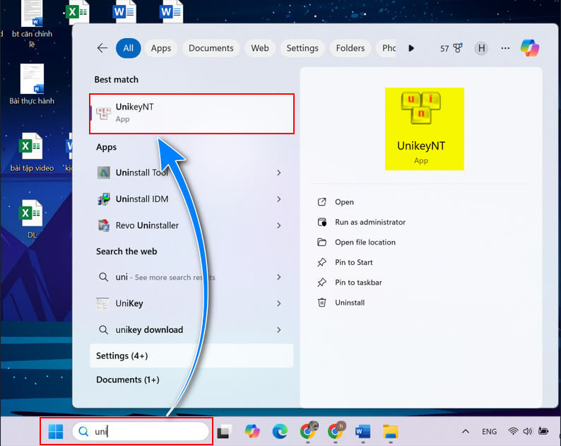Cách 2 khởi động phần mềm gõ tiếng Việt