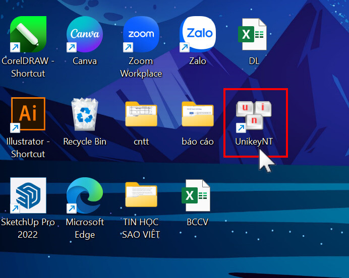 Cách 1 khởi động ứng dụng
