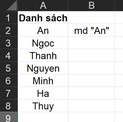 Cách tạo folder hàng loạt và đặt tên tự động theo danh sách Excel 7 Cách tạo folder hàng loạt và đặt tên tự động theo danh sách excel bước 1