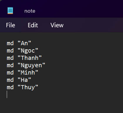 Cách tạo folder hàng loạt và đặt tên tự động theo danh sách Excel 10 Cách tạo folder hàng loạt và đặt tên tự động theo danh sách excel bước 5