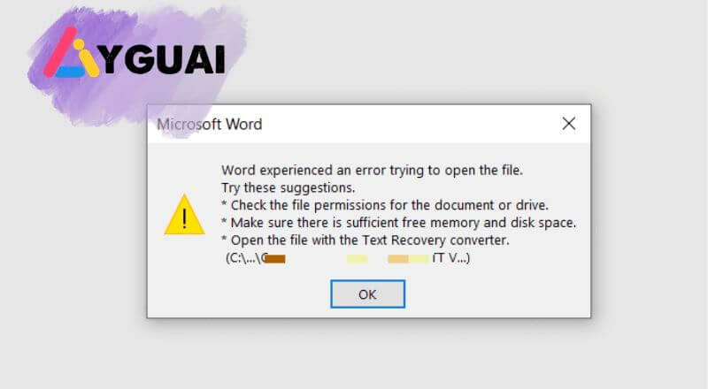 Cách khắc phục File Word mở không được – Word experienced an error trying to open the file 8 File Word mở không được với lỗi “Word experienced an error trying to open the file”