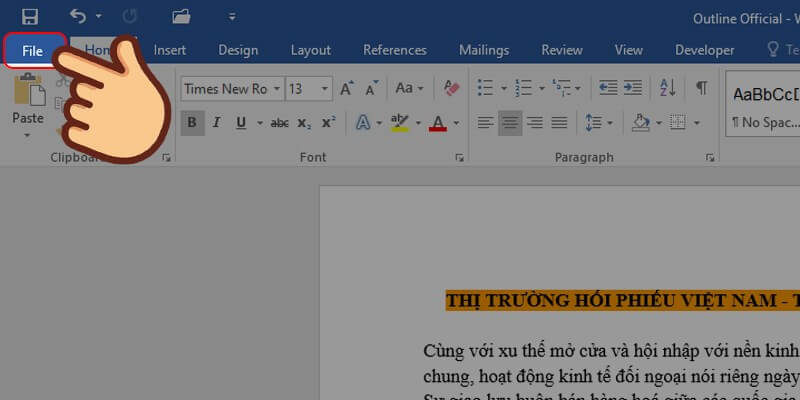Hướng dẫn đặt mật khẩu cho file Word bước 1