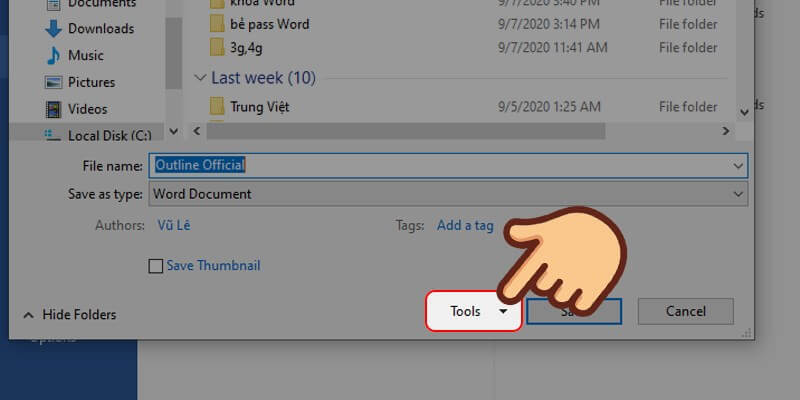 Hướng dẫn đặt mật khẩu cho file Word bước 3