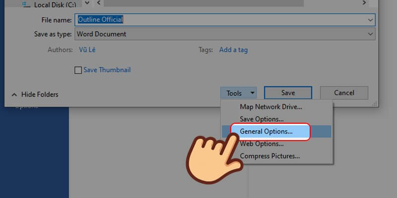 Hướng dẫn đặt mật khẩu cho file Word bước 4