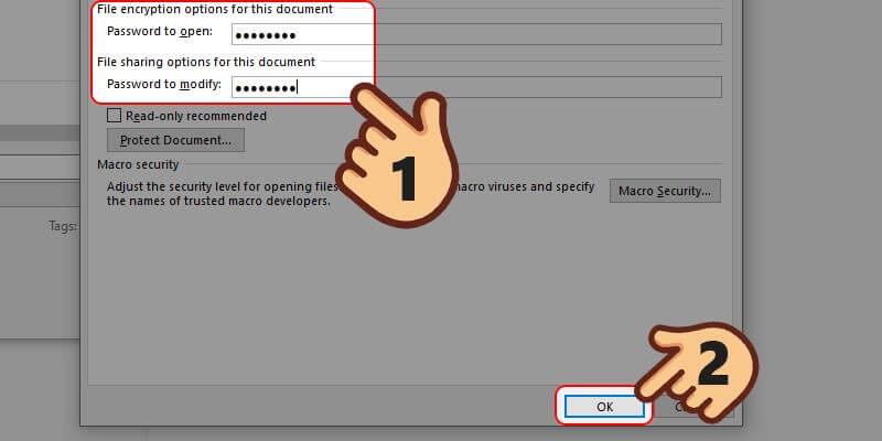 Hướng dẫn đặt mật khẩu cho file Word bước 5