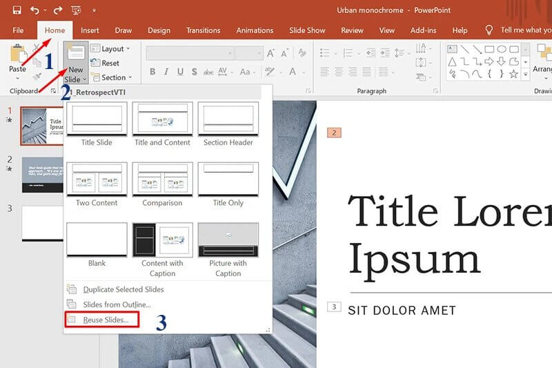 Hướng dẫn gộp file powerpoint bước 1