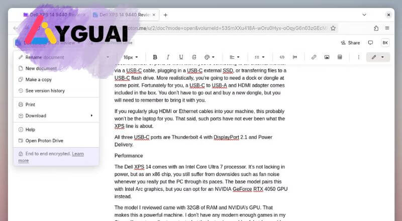 Proton Docs – Lựa chọn thay thế Google Docs với bảo mật mã hóa đầu cuối 4 Proton Docs có thể làm gì?