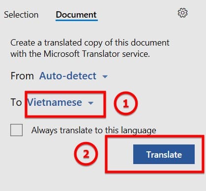 Top 4 mẹo Word giúp dân văn phòng làm việc hiệu quả hơn mỗi ngày 15 Sử dụng Translate ngay trong Word bước 3