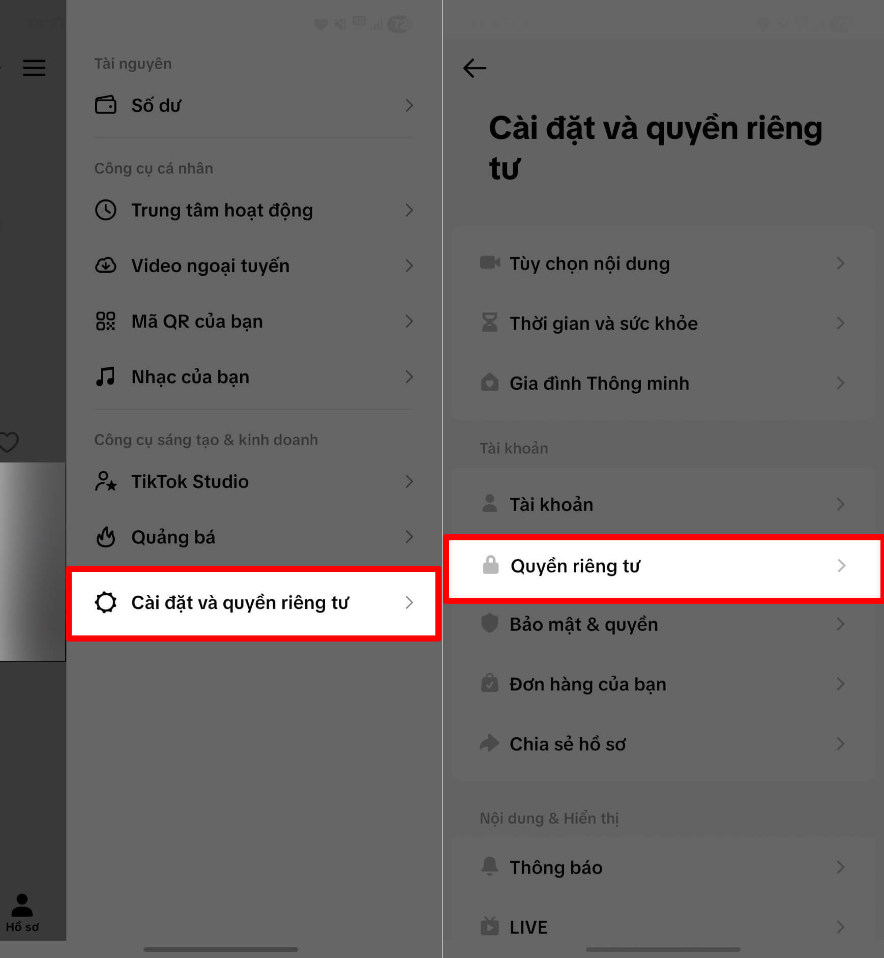 tiktok chặn người lạ