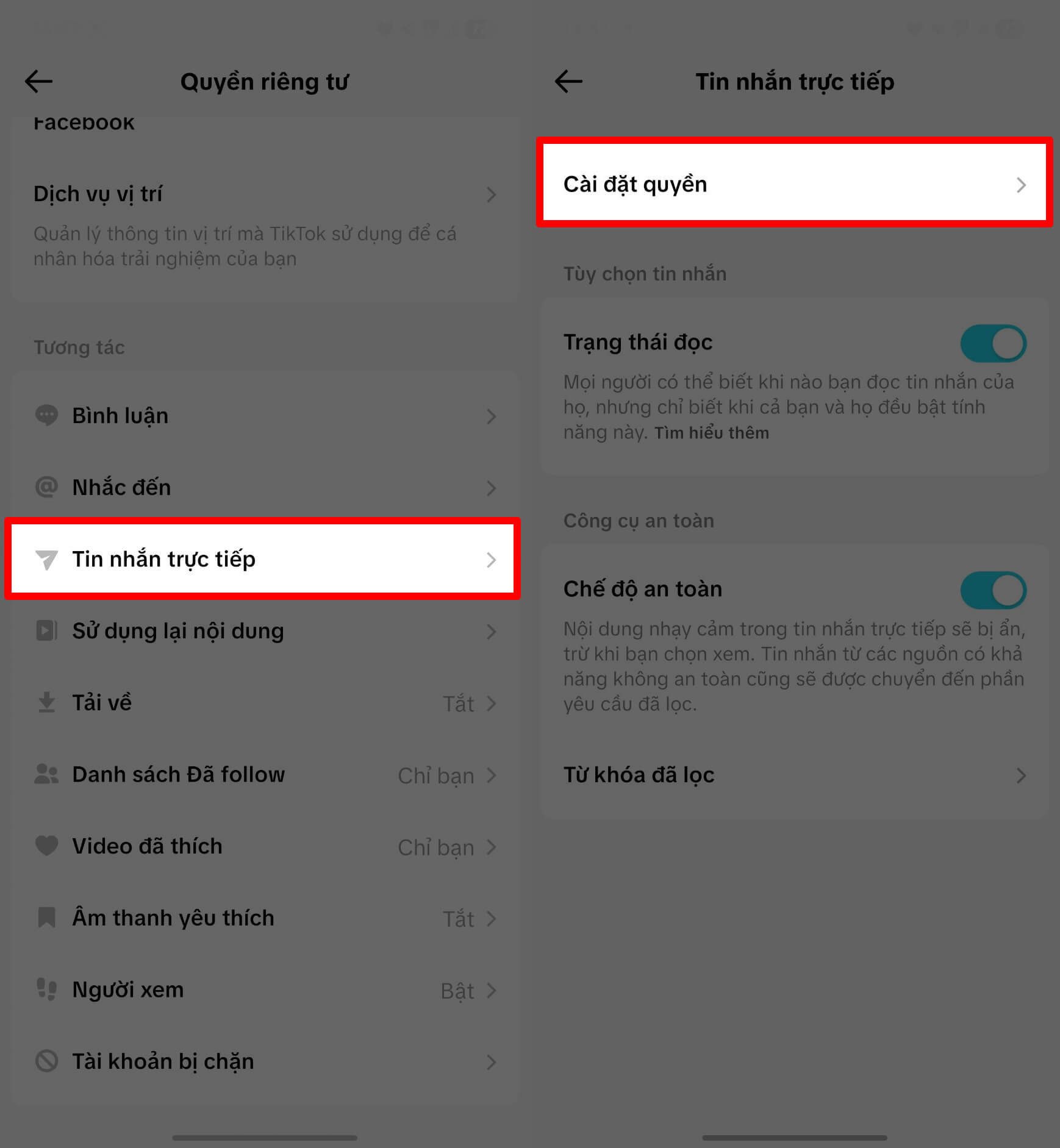 tiktok chặn người lạ 2