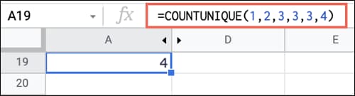 14 hàm Google Sheets hữu ích mà Excel không hỗ trợ 13 COUNTUNIQUEValues-GoogleSheetsFunctionsNotExcel-3