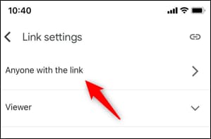 Tắt quyền chia sẻ Google Docs qua liên kết trên điện thoại 5