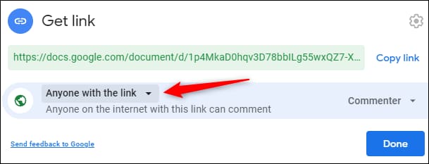 Tắt quyền chia sẻ qua liên kết 3