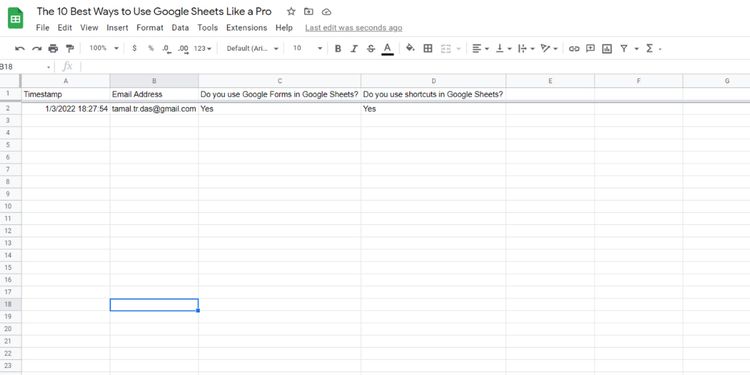 Cách sử dụng Google Sheets: 8 mẹo để thành thạo nhanh chóng 13 Thu thập dữ liệu tự động với Google Forms 3