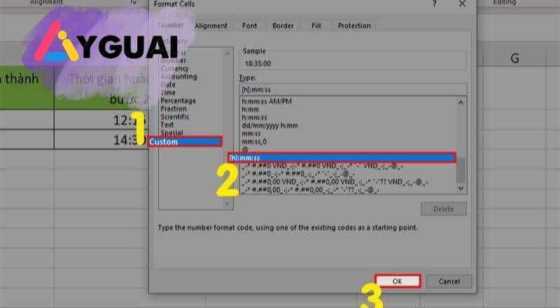 Trừ thời gian trong Excel